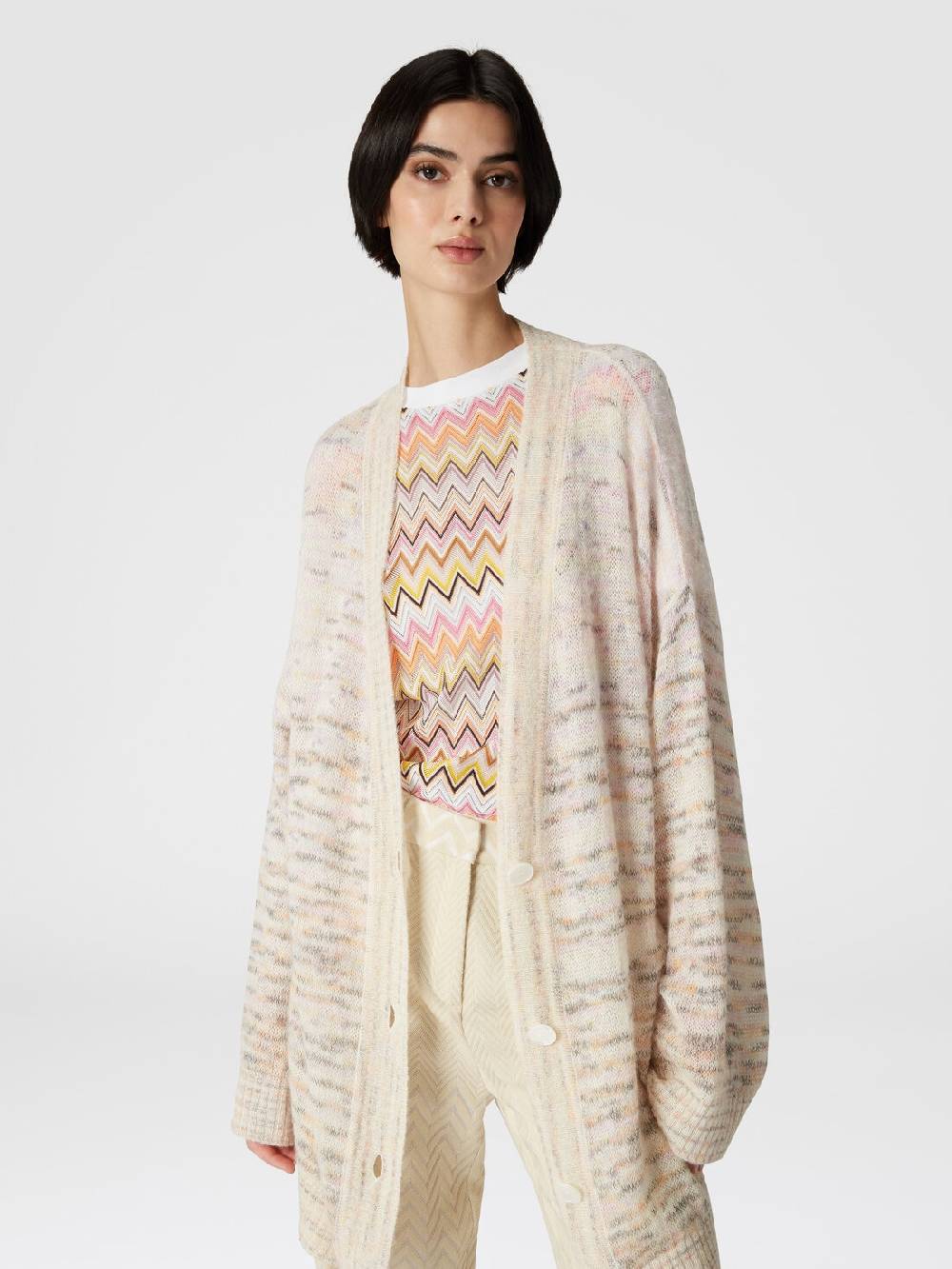Missoni T-shirt in jersey di cotone con inserti chevron Consegna Veloce