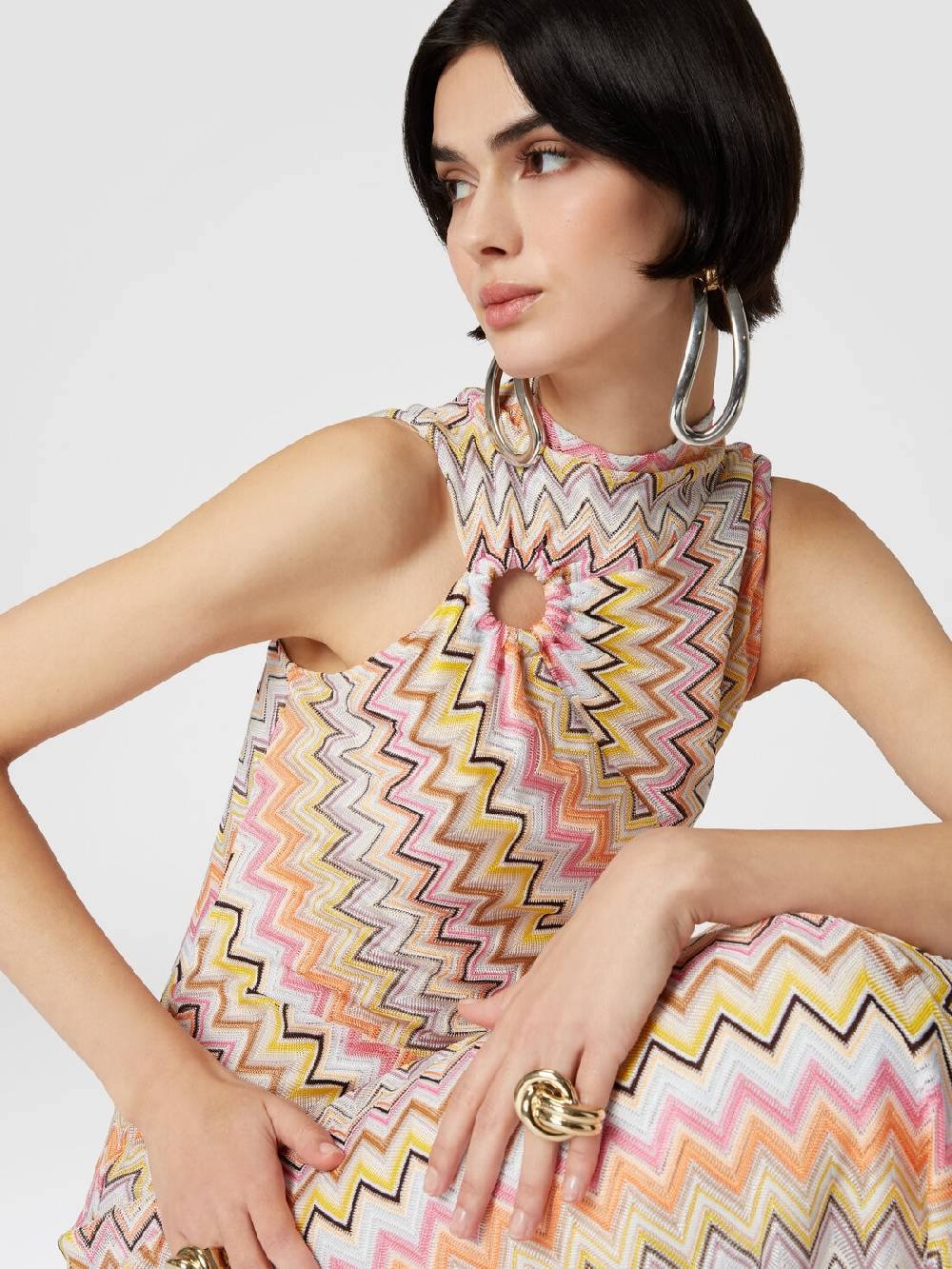 Missoni Abito lungo senza maniche con scollatura arricciata Shopping Online