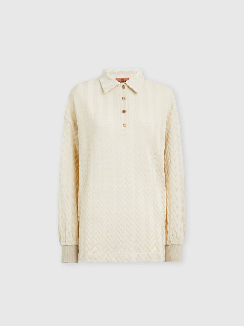 Missoni Polo a maniche lunghe con chevron tono su tono Affare Del Giorno