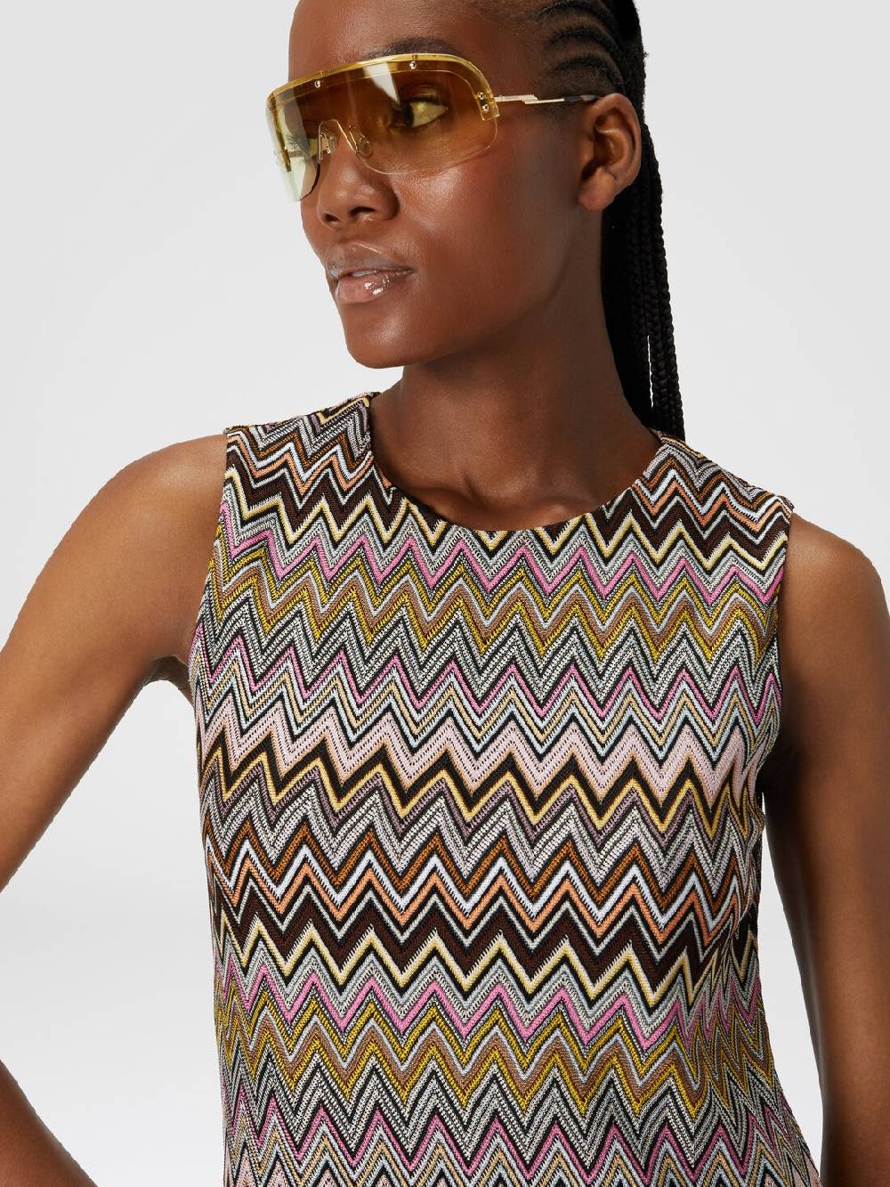 Missoni Mini-abito senza maniche in viscosa zig zag Sottocosto