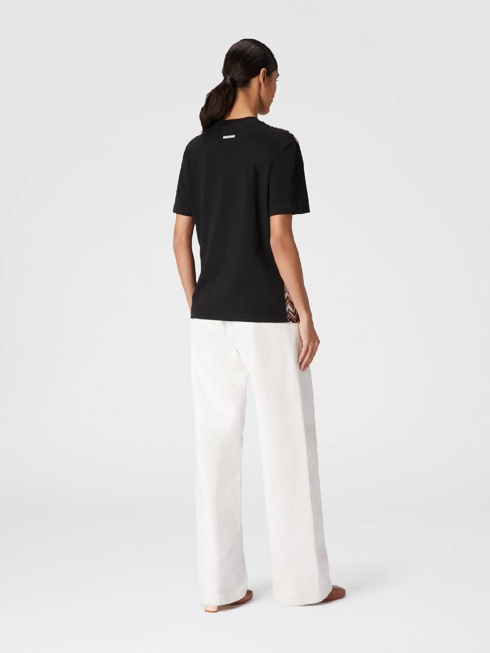 Missoni T-shirt in jersey di cotone con inserti chevron Convenienza