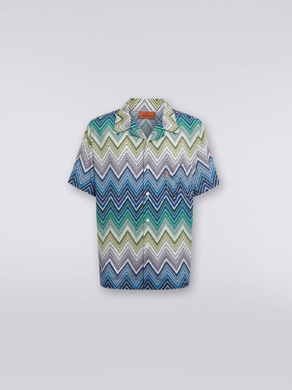 Missoni Camicia a maniche corte in viscosa con stampa macro zig zag Novità