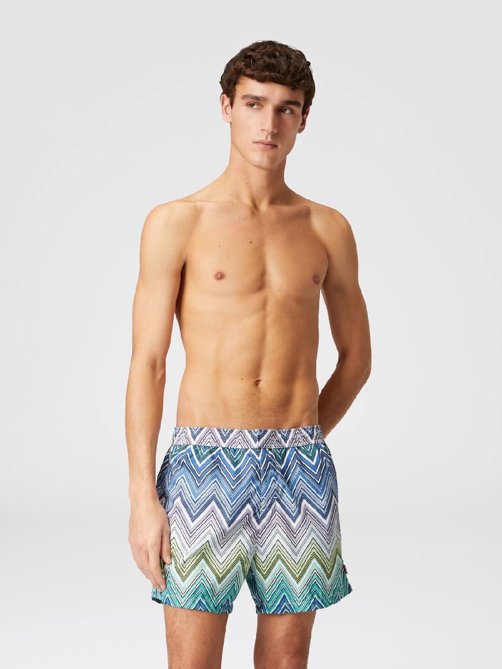 Missoni Boxer mare con stampa macro zig zag Presa