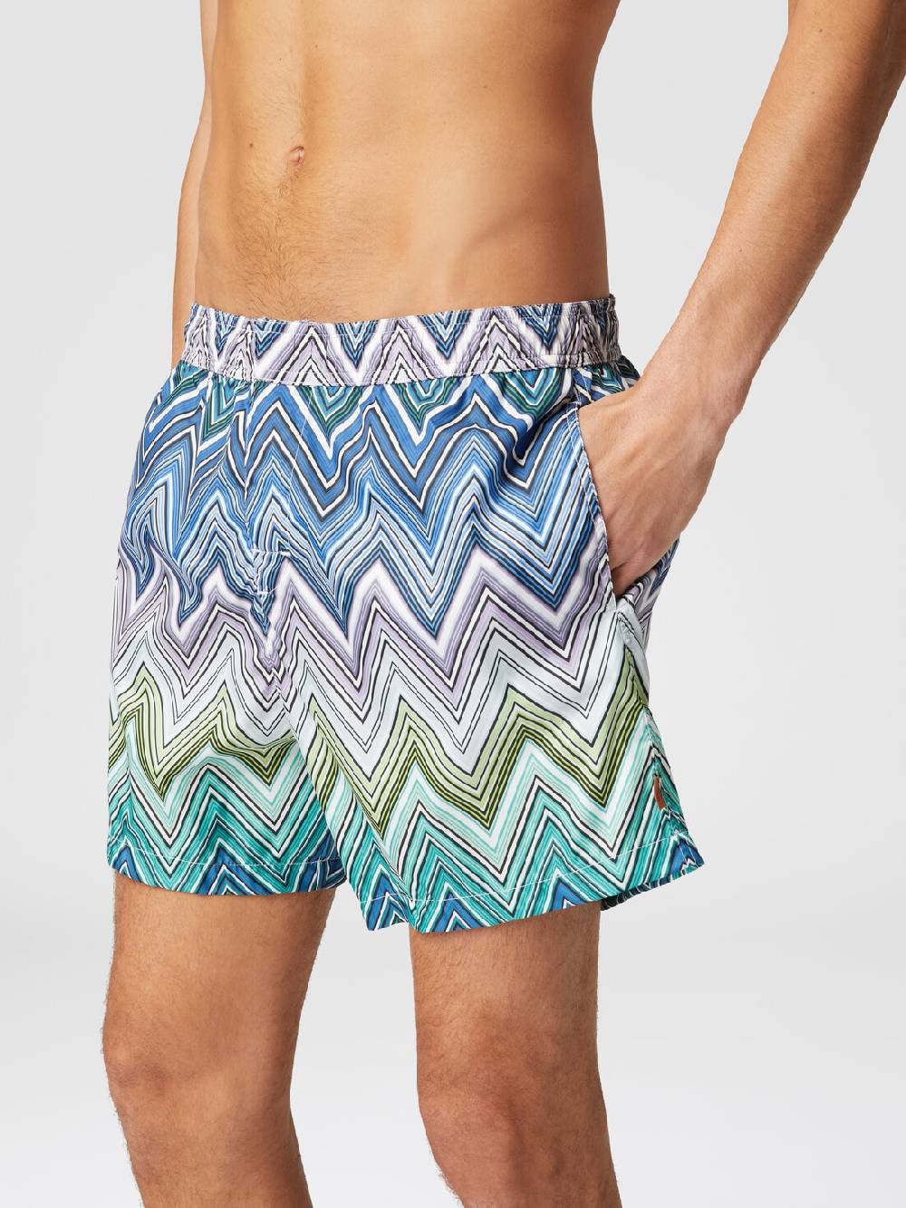 Missoni Boxer mare con stampa macro zig zag Presa