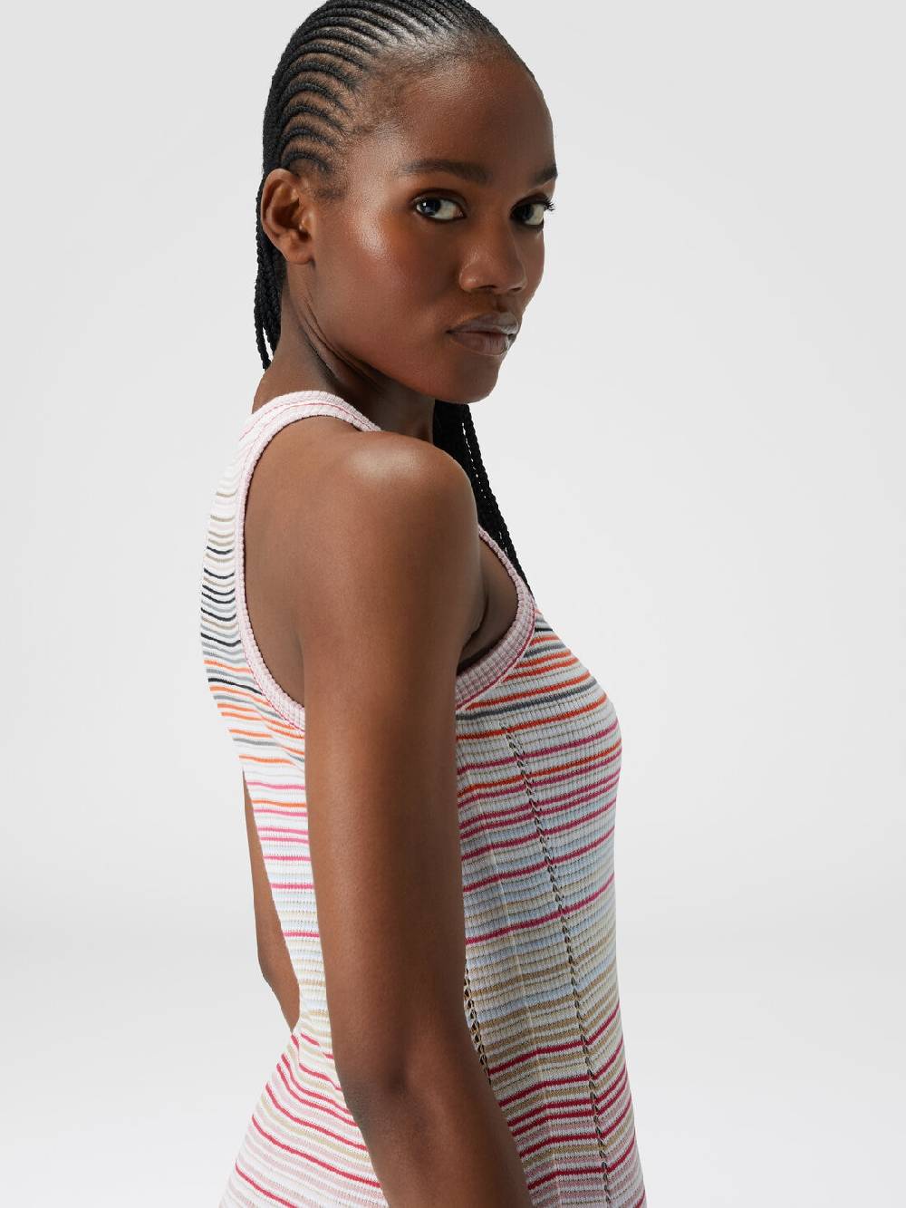 Missoni Abito lungo a righe in cotone e viscosa Offerta