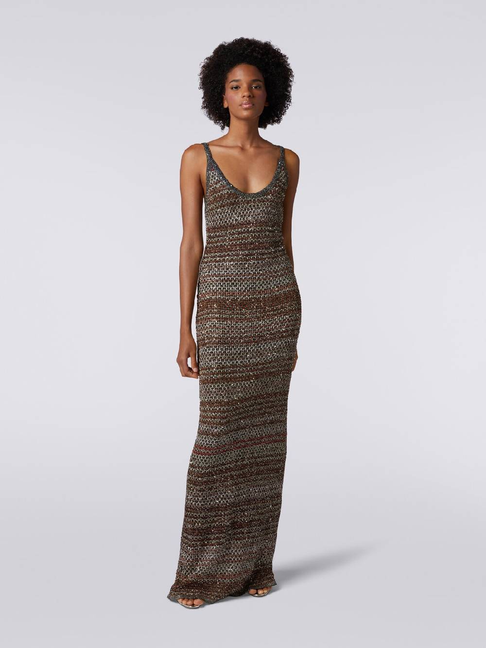 Missoni Abito lungo in maglia zig zag con trama effetto uncinetto Online