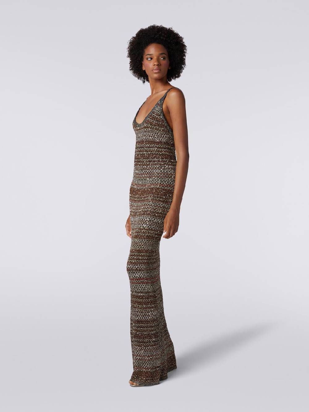 Missoni Abito lungo in maglia zig zag con trama effetto uncinetto Online