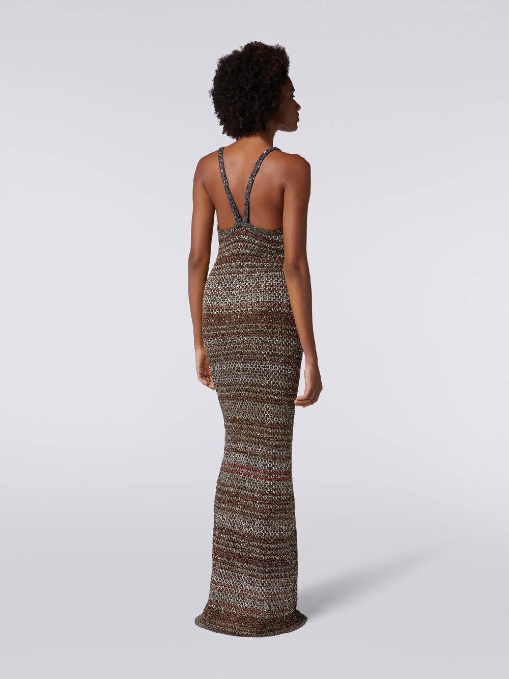 Missoni Abito lungo in maglia zig zag con trama effetto uncinetto Online