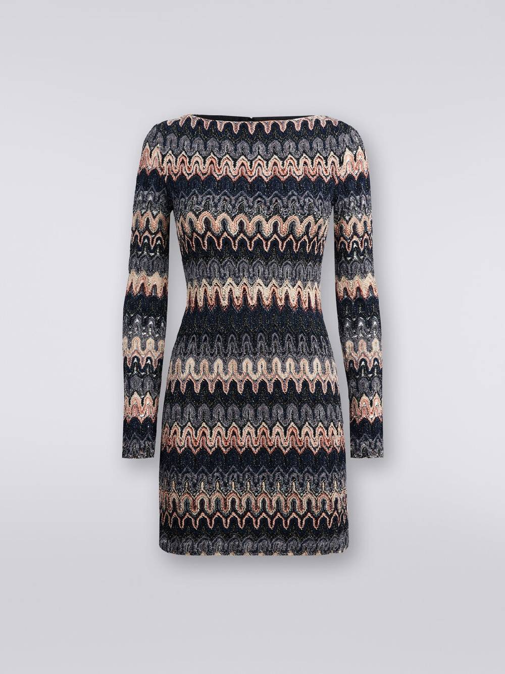 Missoni Mini-abito a maniche lunghe in misto viscosa motivo a onde Hotsell