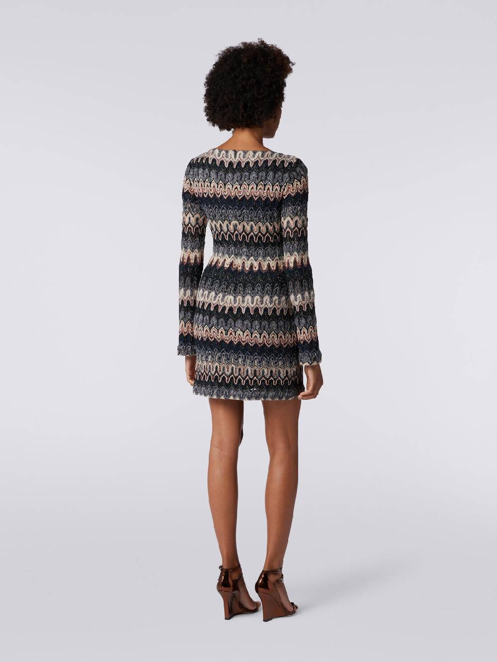 Missoni Mini-abito a maniche lunghe in misto viscosa motivo a onde Hotsell