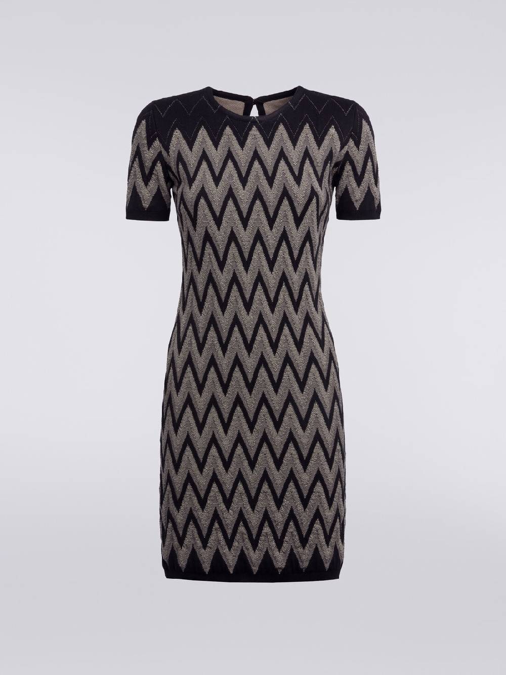 Missoni Abito girocollo in cotone chevron con lurex