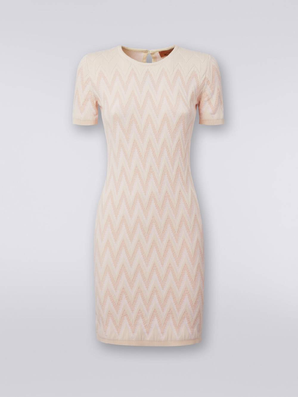 Missoni Abito girocollo in cotone chevron con lurex Saldi Di Fabbrica