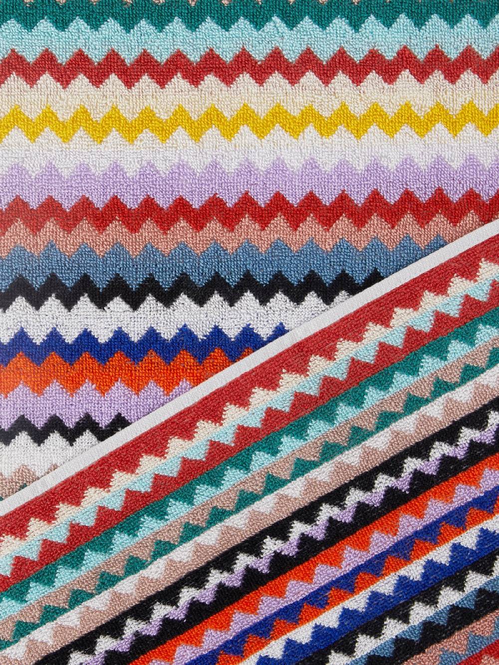 Missoni Set 2 pezzi di asciugamani da bagno Riverbero in spugna di cotone zig zag Italy