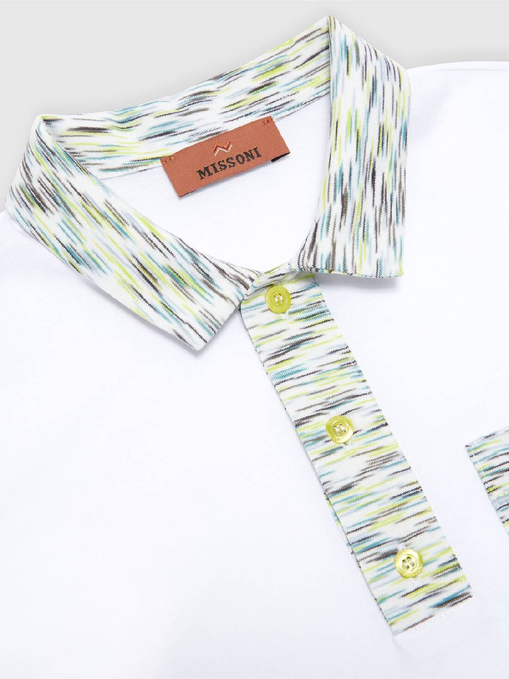 Missoni Polo a maniche corte in cotone con inserti fiammati Acquista Ora