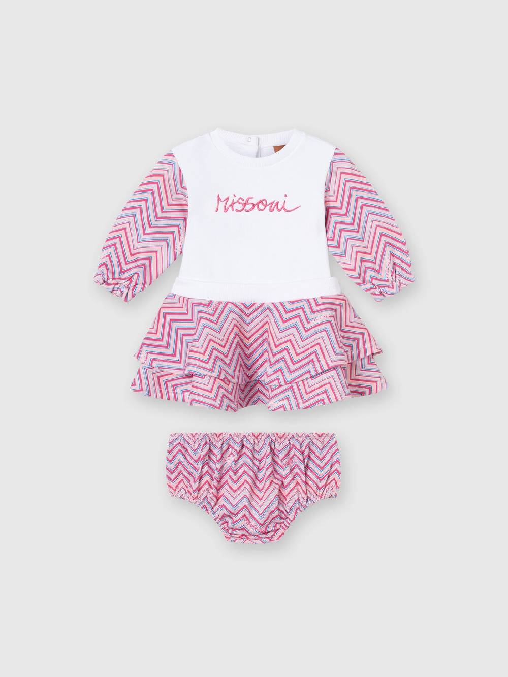 Missoni Abito in jersey di cotone con inserti zig zag Fino Al -60%