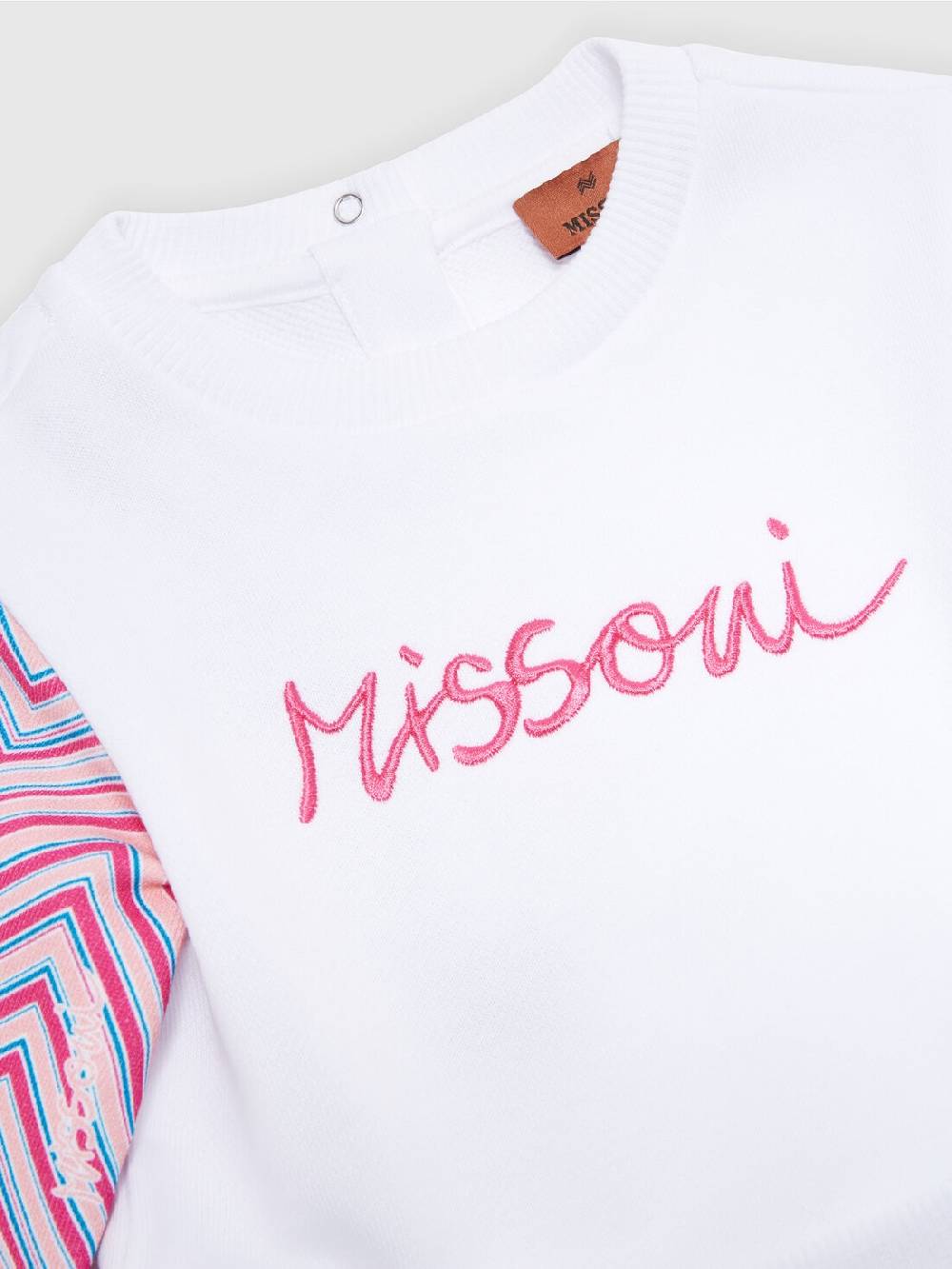 Missoni Abito in jersey di cotone con inserti zig zag Fino Al -60%