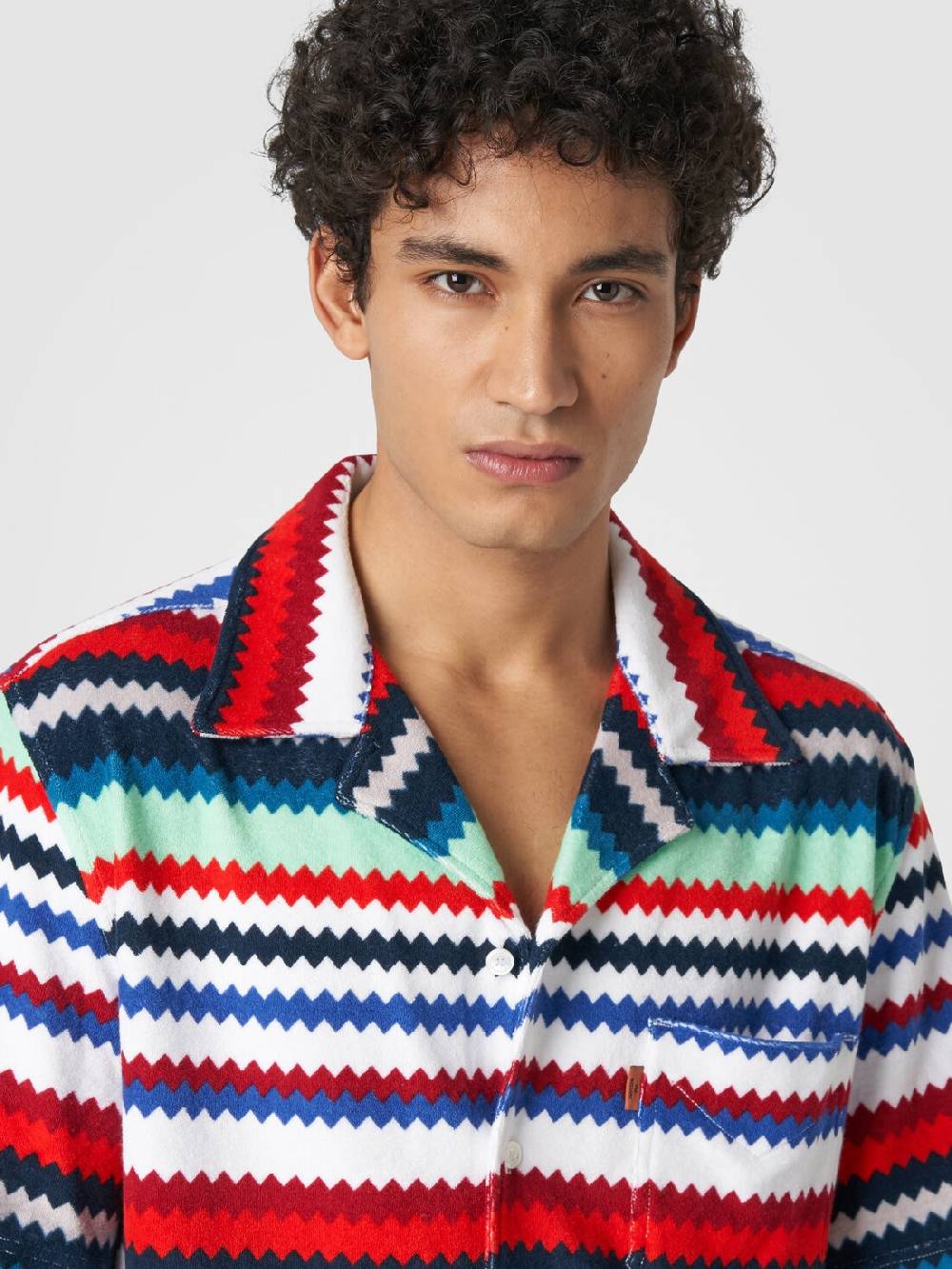 Missoni Camicia a maniche corte modello bowling in spugna zig zag Novità