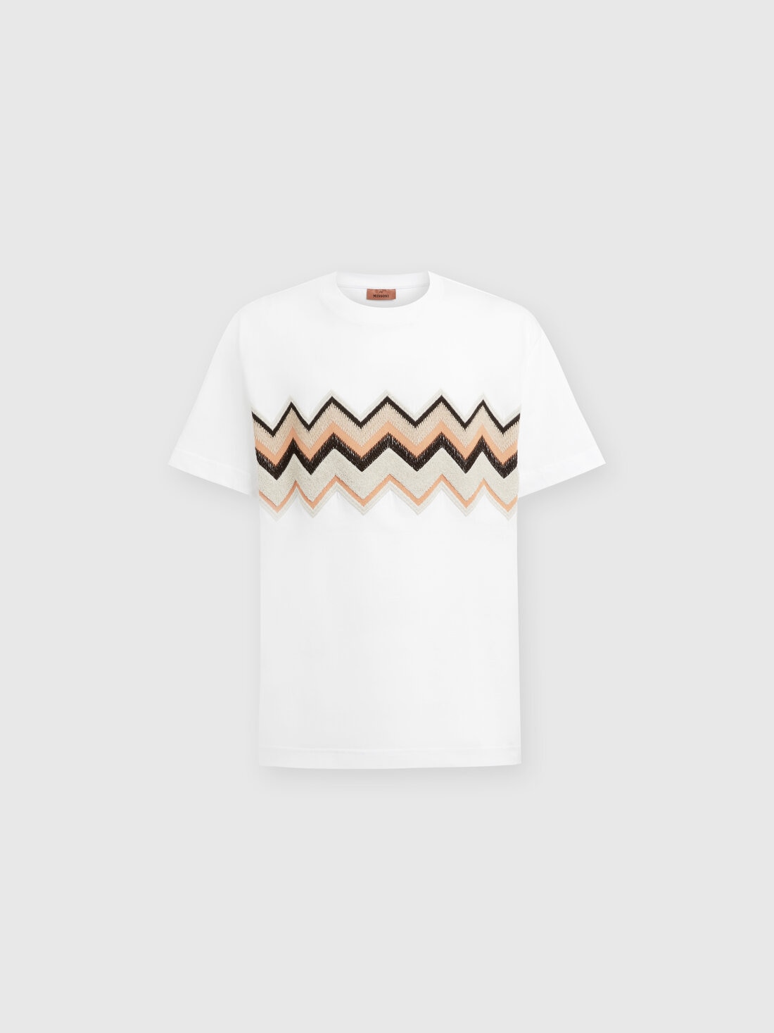 Missoni T-shirt in jersey di cotone con ricamo zig zag Offerta