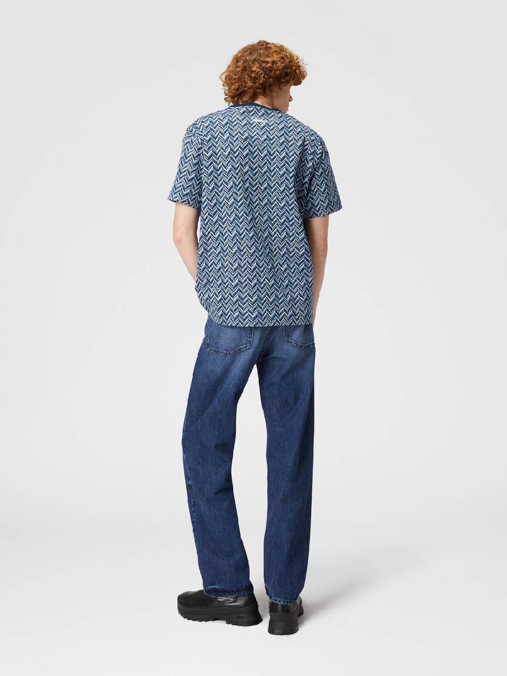Missoni T-shirt in jersey di cotone jacquard zig zag Fino al 60% di sconto