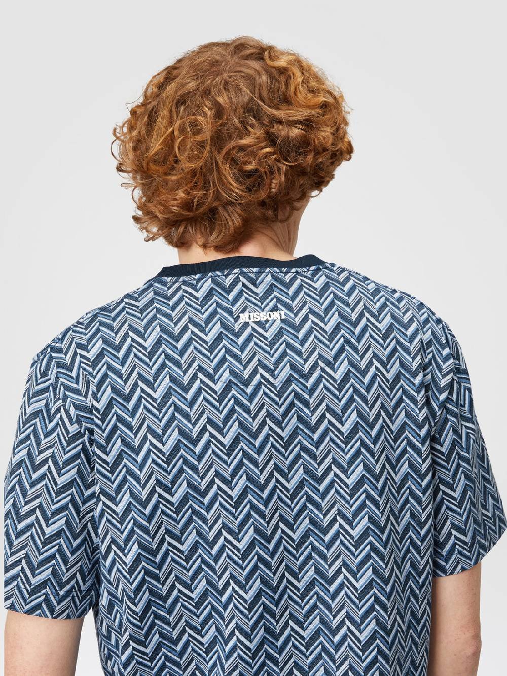 Missoni T-shirt in jersey di cotone jacquard zig zag Fino al 60% di sconto