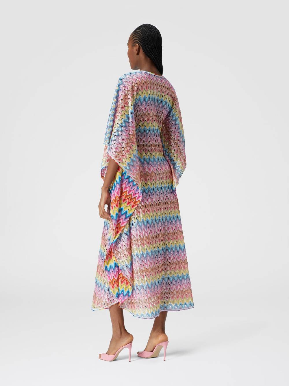 Missoni Caftano copricostume lungo in pizzo spalmato Saldi