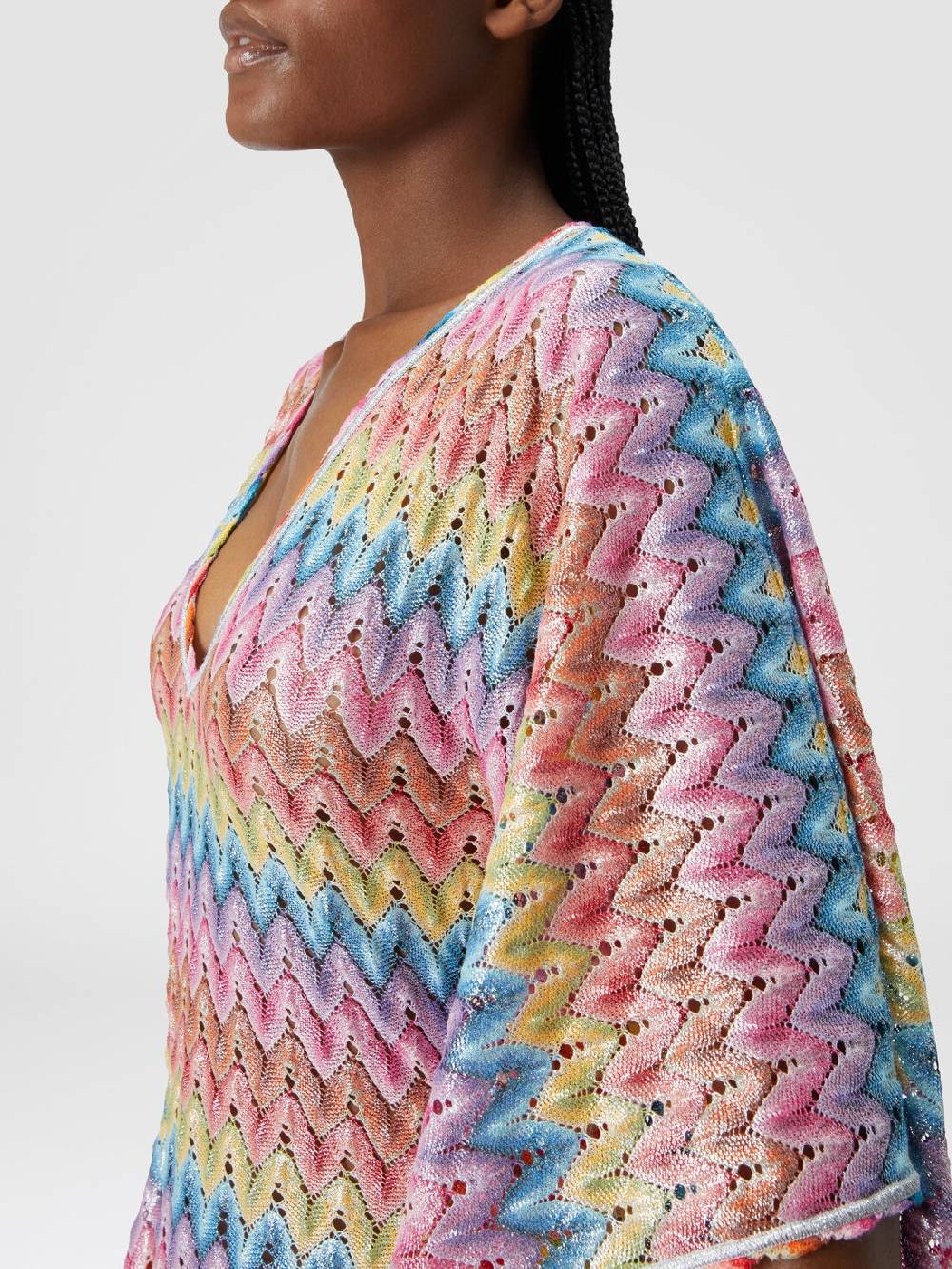 Missoni Caftano copricostume lungo in pizzo spalmato Saldi