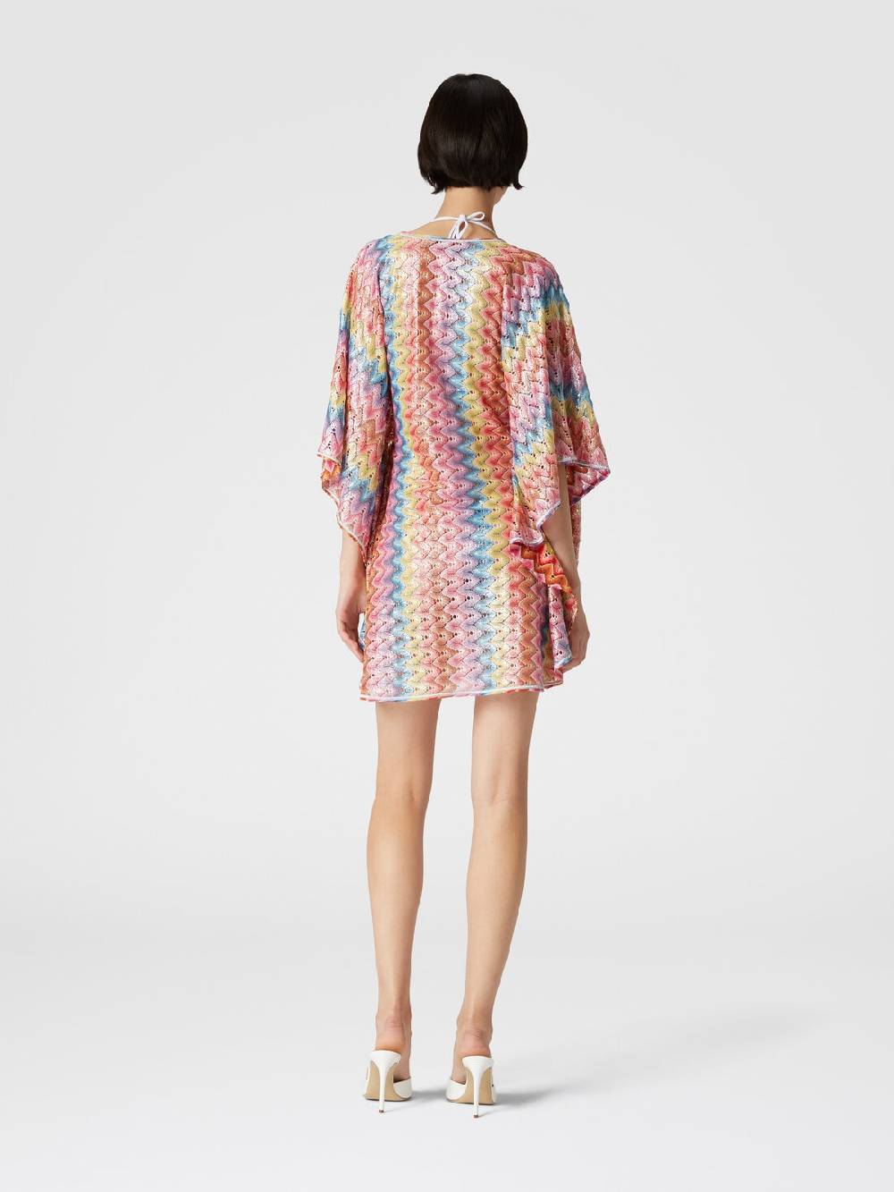 Missoni Caftano copricostume corto in pizzo spalmato Offerte