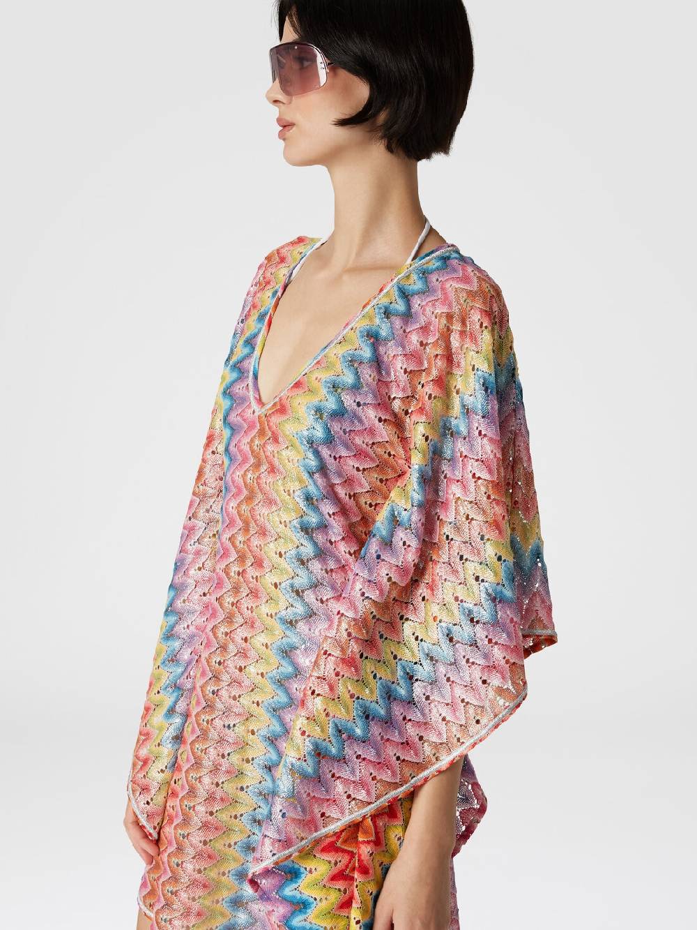 Missoni Caftano copricostume corto in pizzo spalmato Offerte