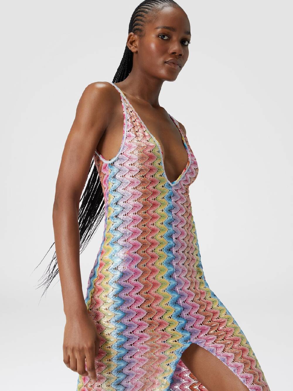 Missoni Abito copricostume lungo con scollatura a V e spacco Hotsell