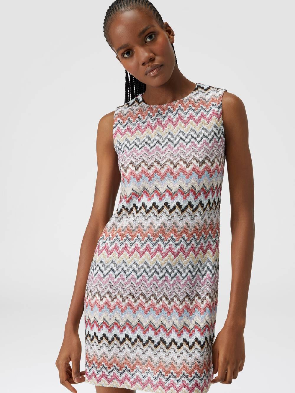 Missoni Mini-abito in misto viscosa lamé zig zag Vendita Calda