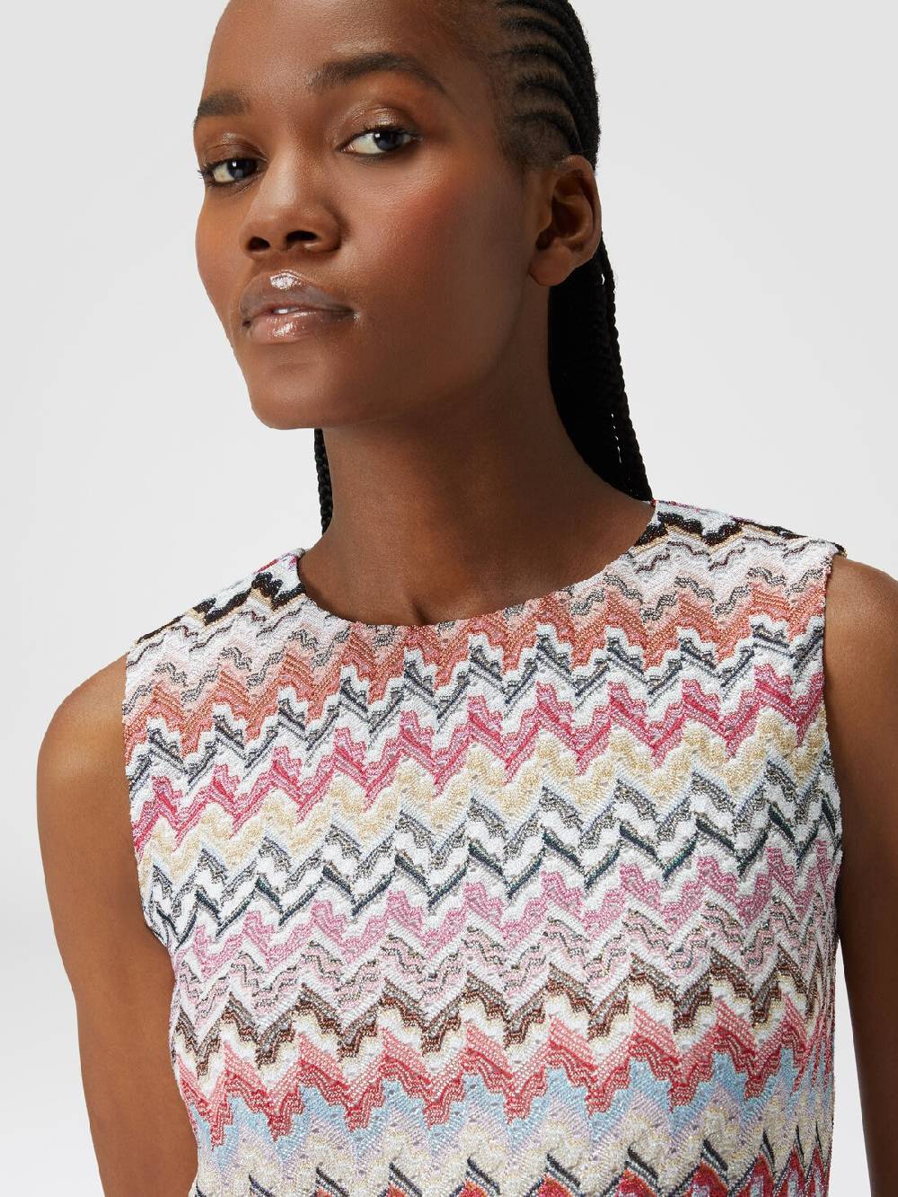 Missoni Mini-abito in misto viscosa lamé zig zag Vendita Calda