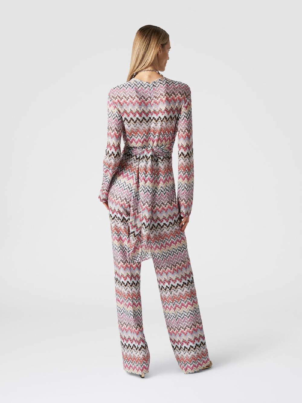Missoni Tuta lunga in viscosa lamé zig zag Vendita Economica