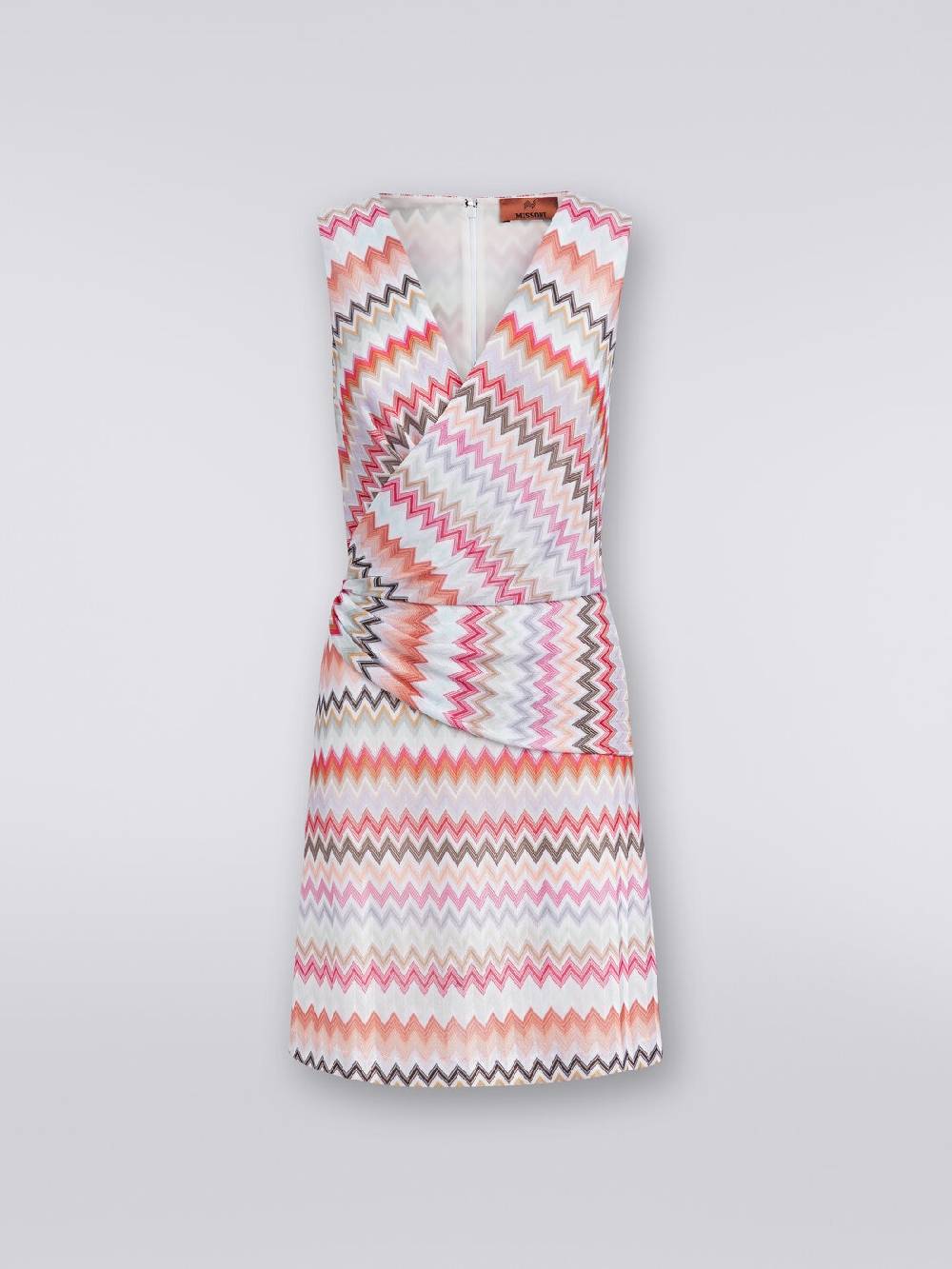 Missoni Mini-abito con scollatura a V in cotone e viscosa zig zag Vendite Flash