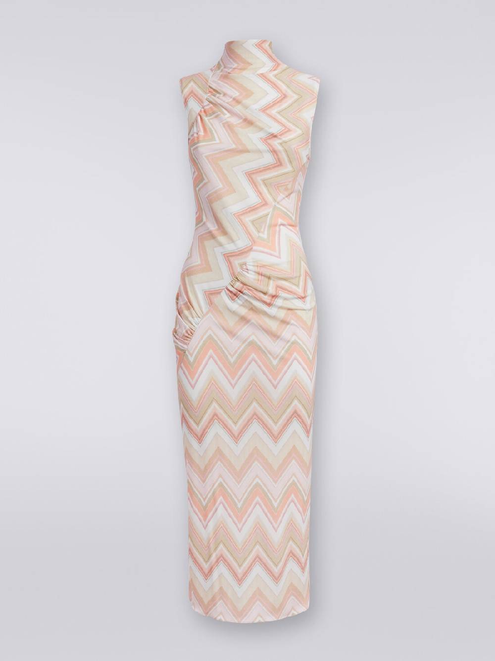Missoni Abito longuette in viscosa zig zag con arricciature Trasporto libero internazionale