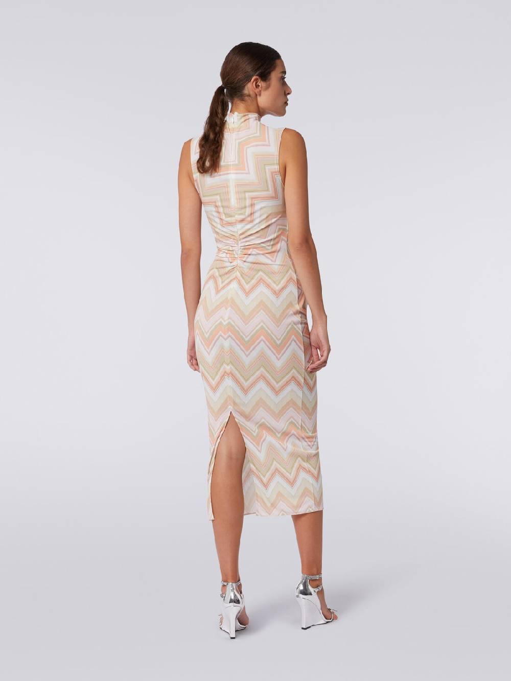 Missoni Abito longuette in viscosa zig zag con arricciature Trasporto libero internazionale