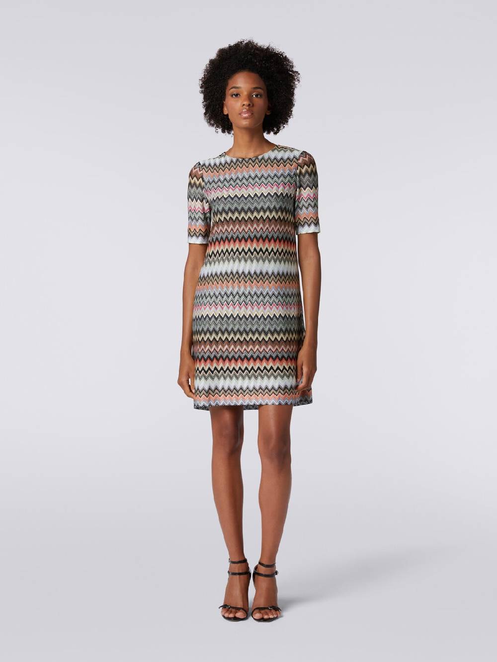 Missoni Abito a maniche corte in cotone e viscosa zig zag Moda
