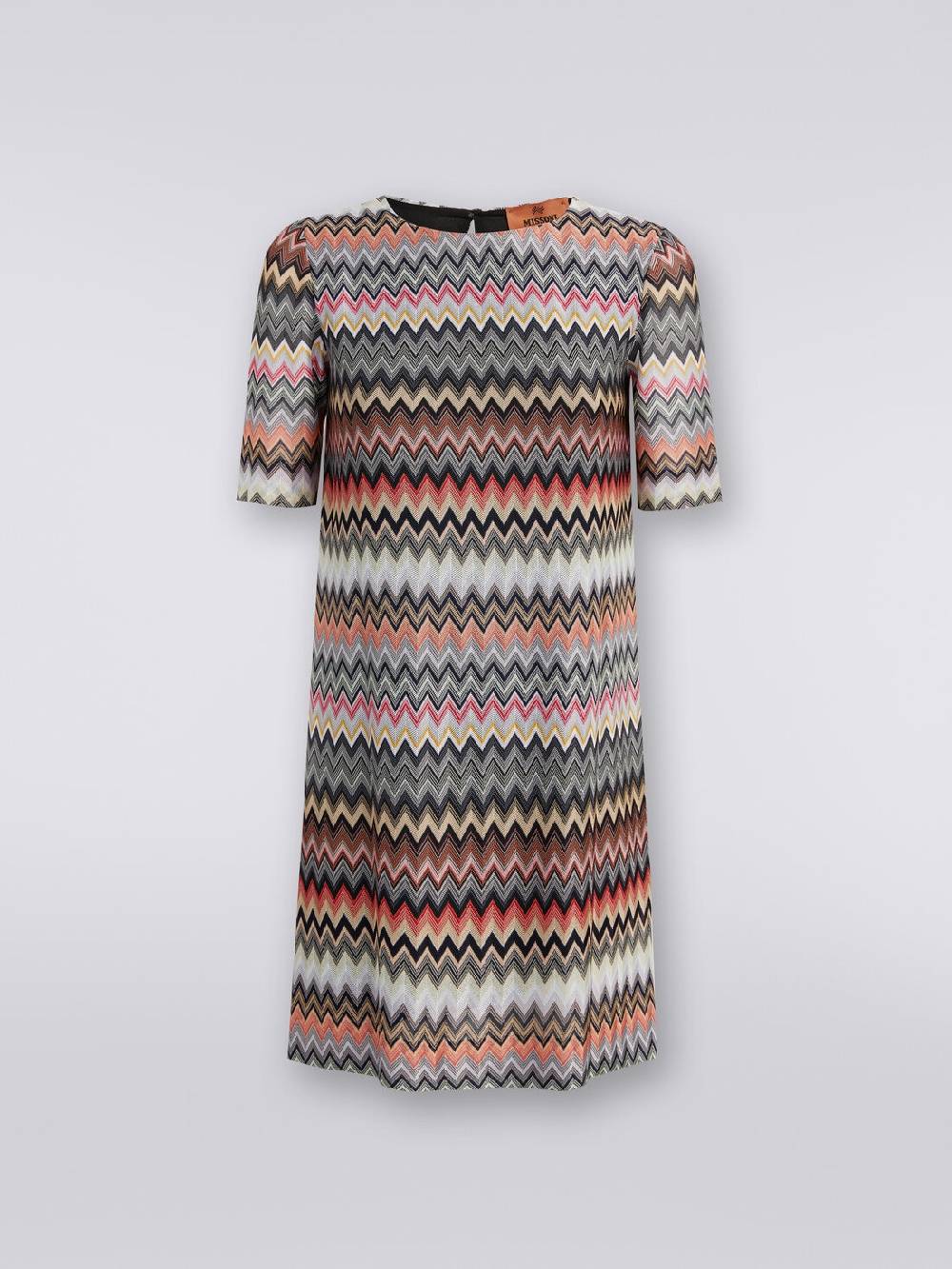 Missoni Abito a maniche corte in cotone e viscosa zig zag Moda
