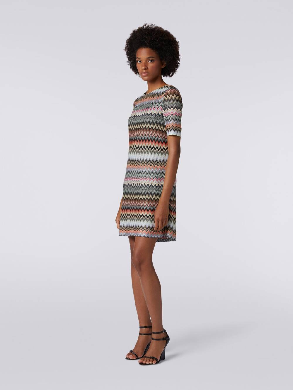 Missoni Abito a maniche corte in cotone e viscosa zig zag Moda