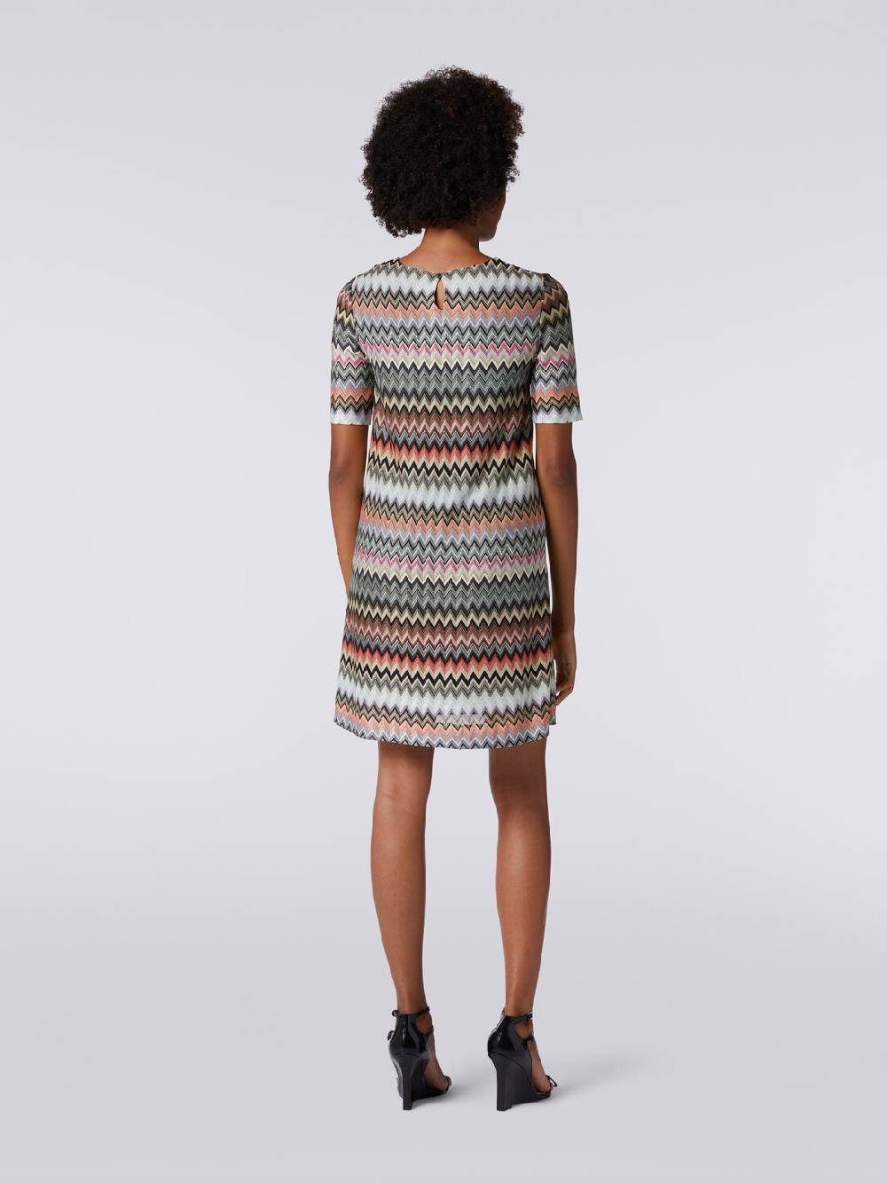 Missoni Abito a maniche corte in cotone e viscosa zig zag Moda