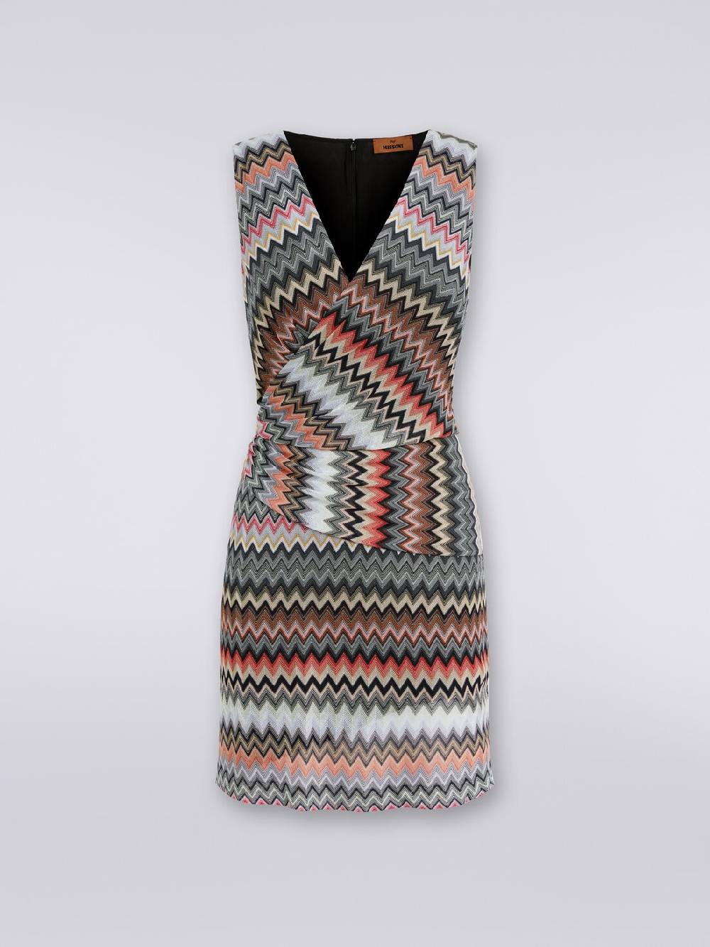 Missoni Mini-abito con scollatura a V in cotone e viscosa zig zag 2025