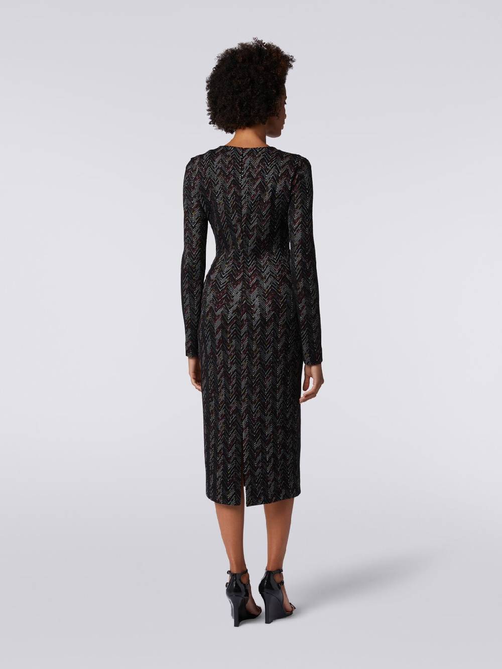 Missoni Abito lungo con scollatura a V in lana e viscosa zig zag Italy