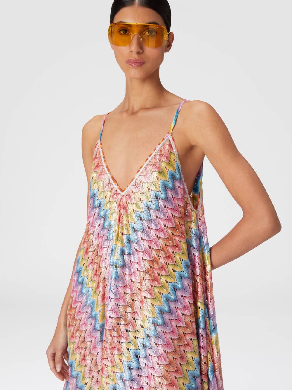 Missoni Abito copricostume a foulard in pizzo spalmato 2025