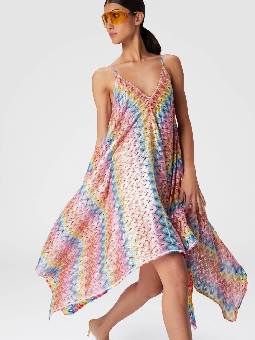 Missoni Abito copricostume a foulard in pizzo spalmato 2025