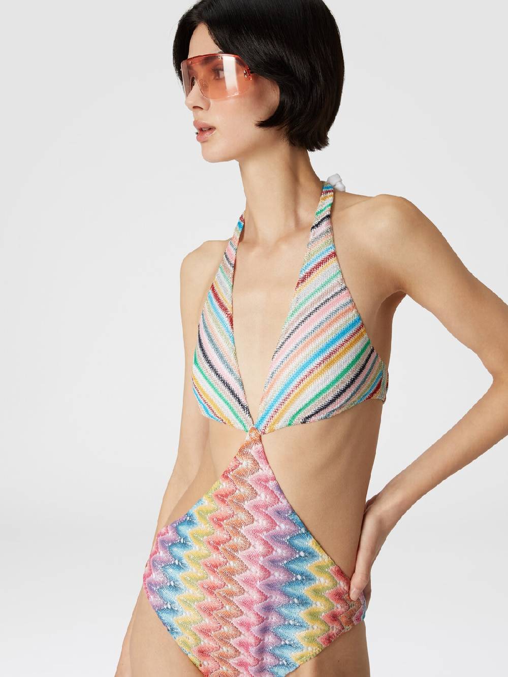 Missoni Costume intero patchwork con dettagli cut out Nuovo