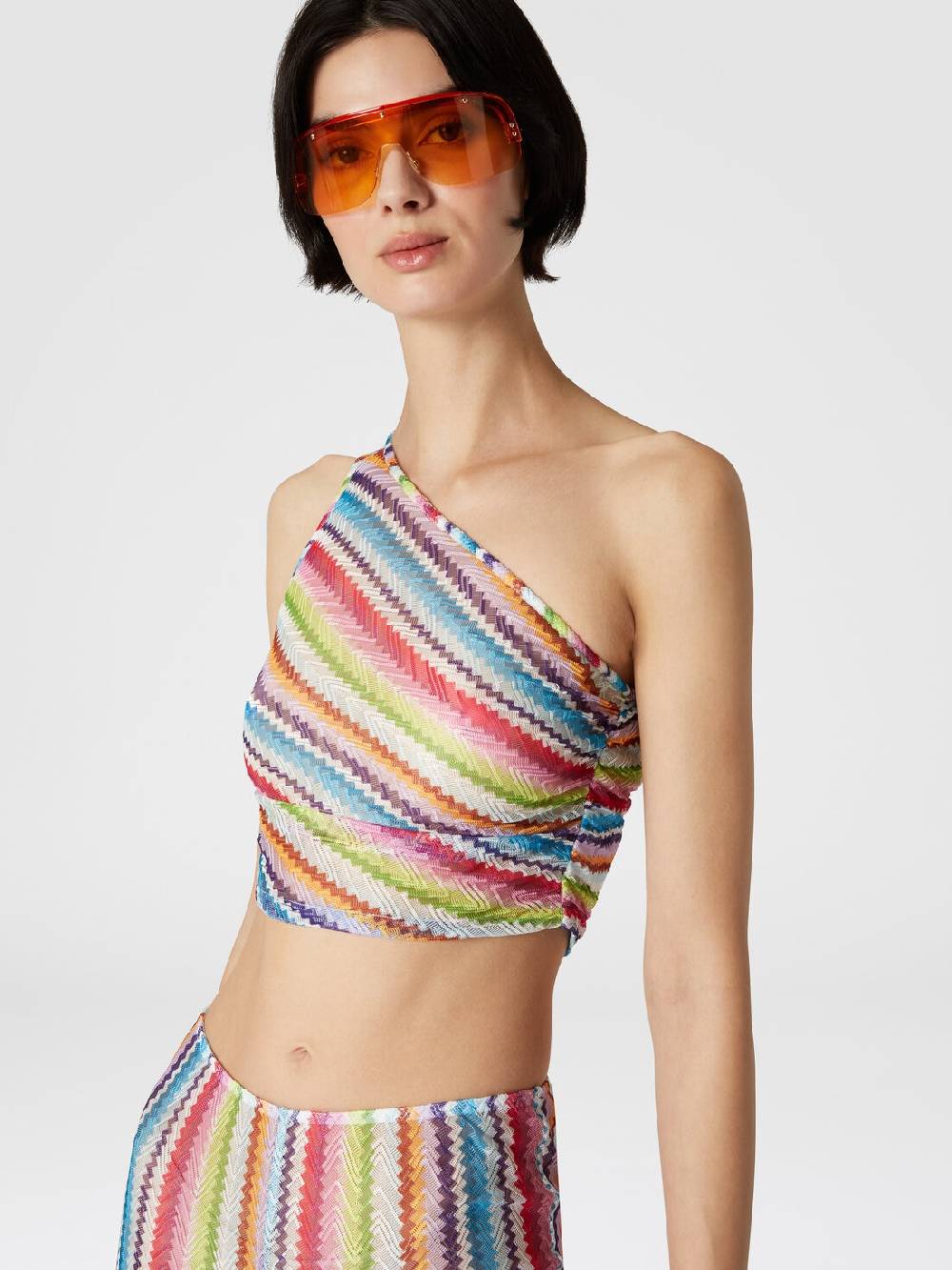 Missoni Crop top monospalla con arricciatura laterale Promozione