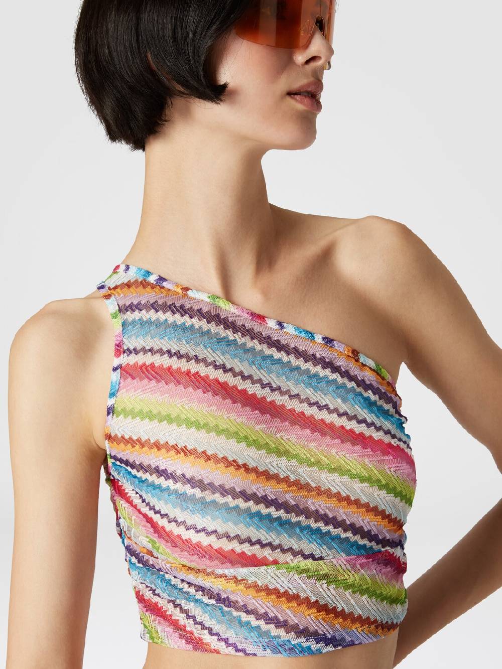 Missoni Crop top monospalla con arricciatura laterale Promozione