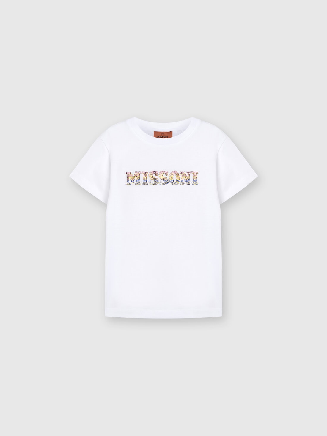 Missoni T-shirt in jersey di cotone con scritta logo chevron Shopping Online