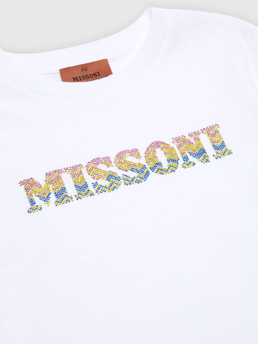 Missoni T-shirt in jersey di cotone con scritta logo chevron Shopping Online