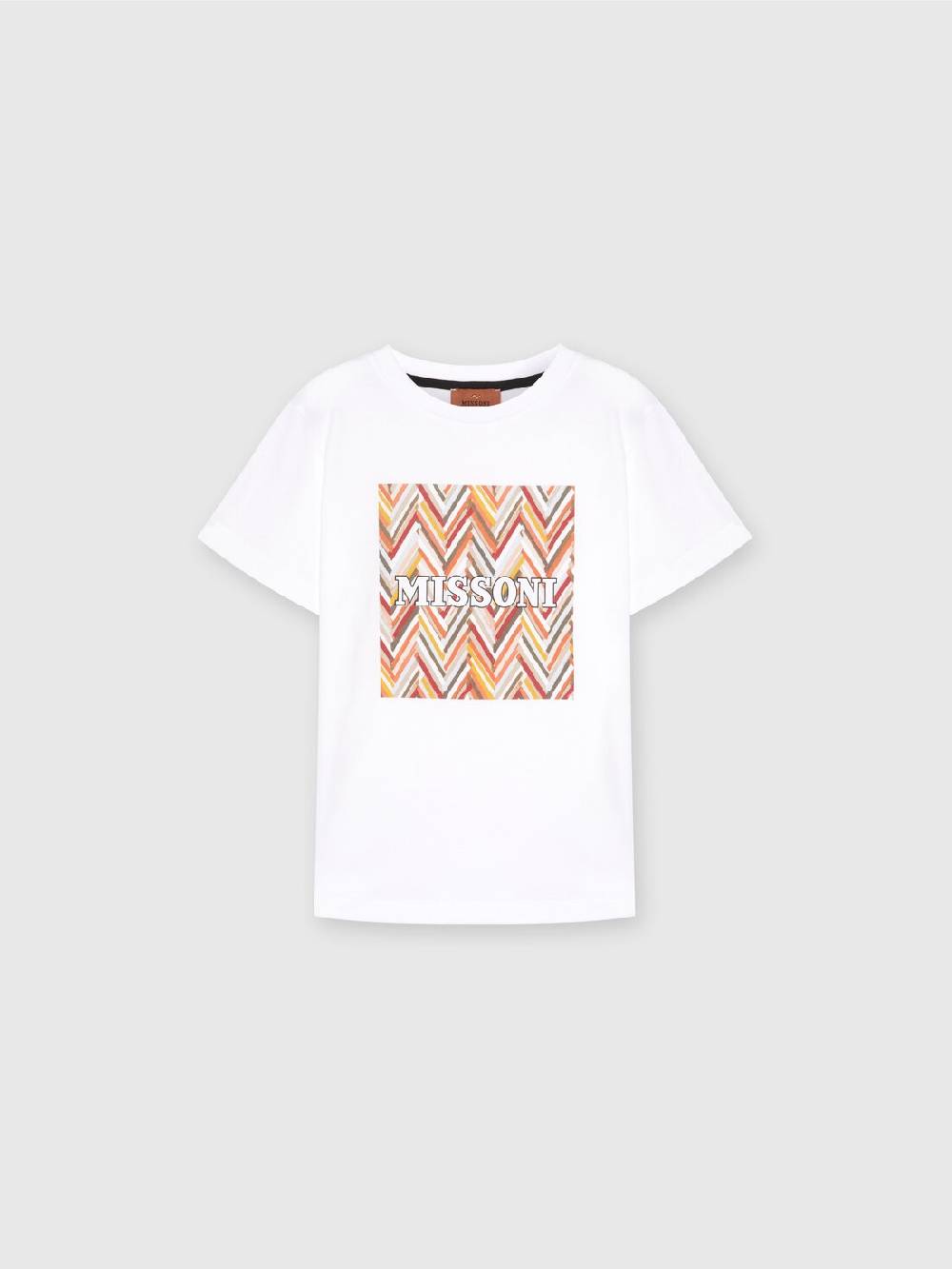 Missoni T-shirt in jersey di cotone con stampa chevron e logo Affare Del Giorno