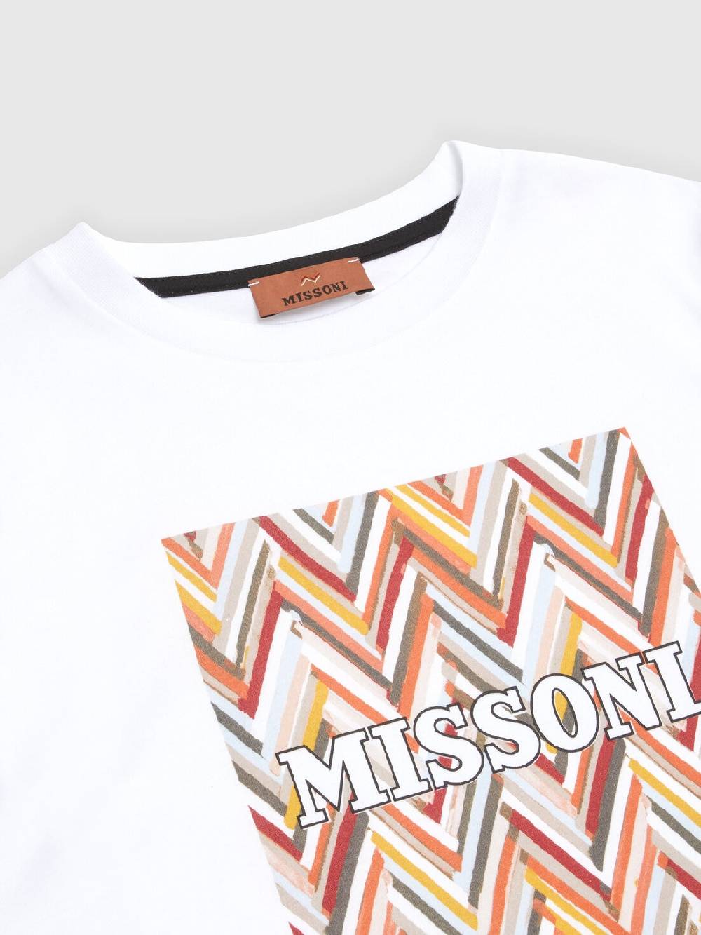 Missoni T-shirt in jersey di cotone con stampa chevron e logo Affare Del Giorno